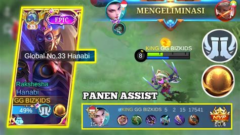 Hanabi Panen Assist Lawan Claude Digoldlane Best Build Tersakit Top