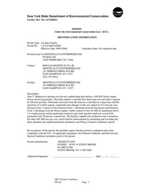 Fillable Online Dec Ny 1472400021 DEC Permit Conditions FINAL Page 1