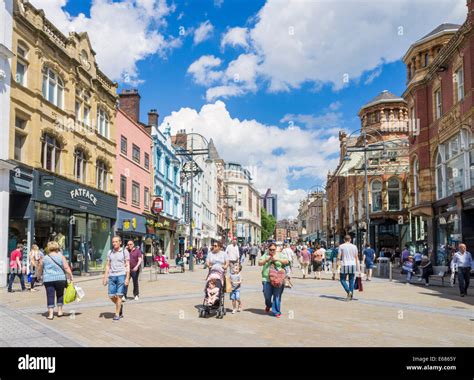 Briggate Shopping Street in Leeds City Centre Leeds West Yorkshire ...