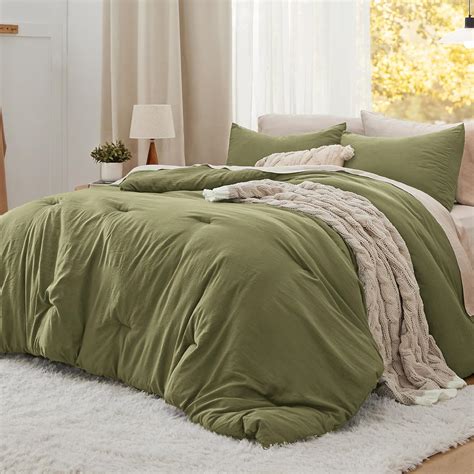 Amazon Bedsure Queen Size Comforter Sets Olive Green Soft