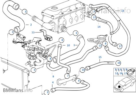 Cooling System Water Hoses Bmw 3 E36 316g M43 Europe