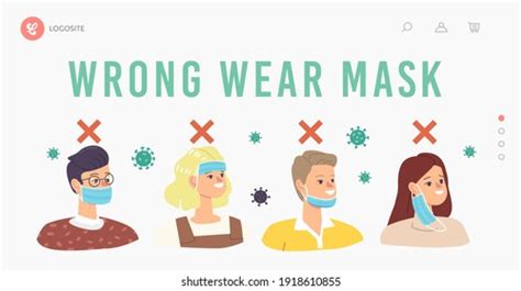 Wrong Way Wear Protective Facial Mask Stock Vector (Royalty Free ...