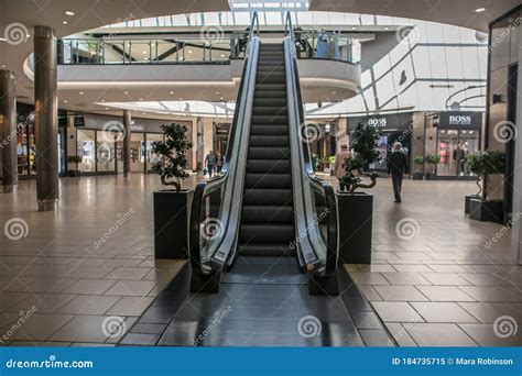 View Of The Escalator Arrangement In Aeon Mall In South Jakarta