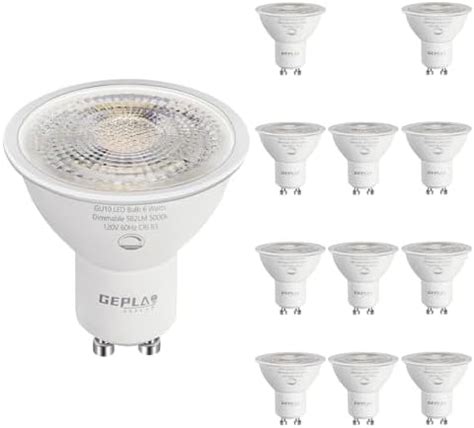 12 Pack GU10 LED Bulbs Daylight 5000K 6W 582LM Dimmable GU10 Two Prong