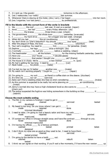 Causatives English Esl Worksheets Pdf Doc