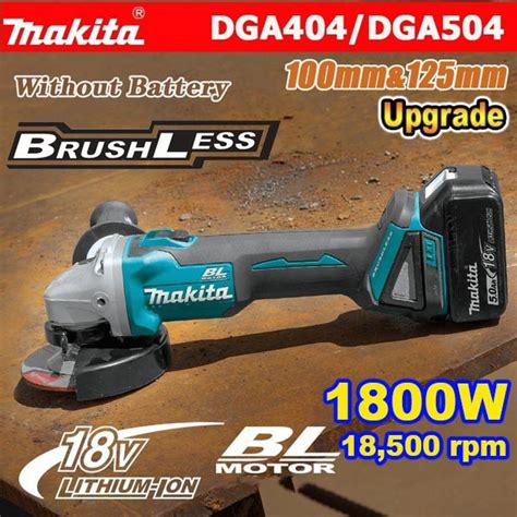 เครองเจยรไฟฟา 1800W Makita 18V 100 มม และ 125 มม ชารจซาได