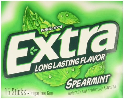 Extra Wide Sock Company Sugarfree Gum Spearmint 15 Count Sticks Pack