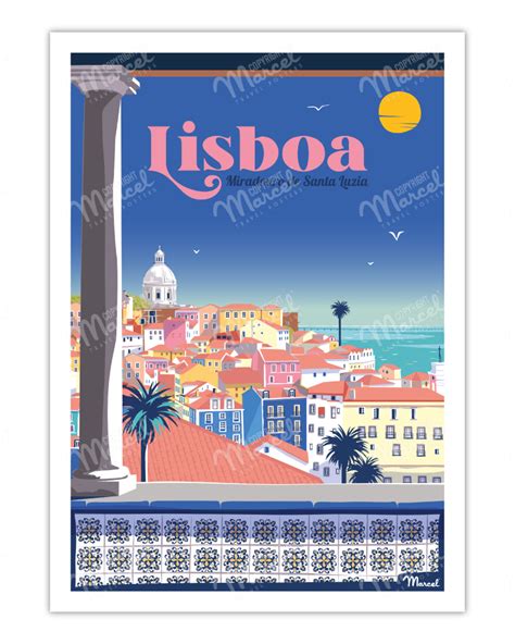 Poster LISBON Miradouro De Santa Luzia Marcel Travel Posters Size