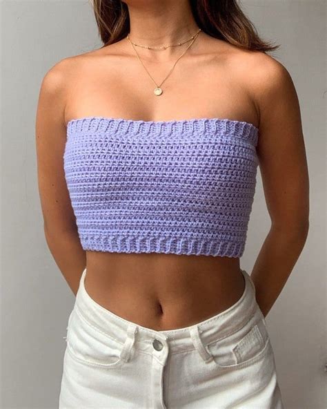 Talia Tube Top Easy Basic Crochet Pattern Pdf Etsy Crochet Crop Top Pattern Crochet Tops