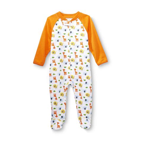 Small Wonders Newborn Boys Sleeper Pajamas Jungle Animals