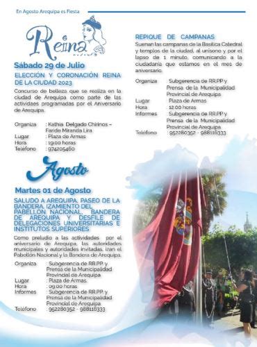 Así se prepara Arequipa para celebrar su 483 aniversario de fundación