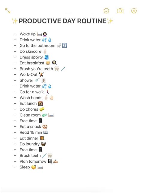 A Productive Day Routine Morning Routine Checklist School Routine
