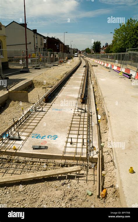 Metrolink On Street Light Rail Tram System Under Construction On