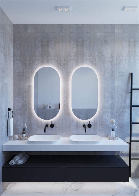 Ablaze Luminous Oval Backlit LED Bathroom Mirror Oval Mirror Bathroom