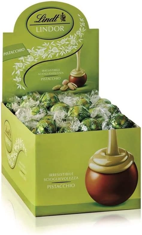 Lindt Lindor Pistacchio Milk Chocolate 96 Pralines Filled With Pistachio Cream 1200 G Amazon