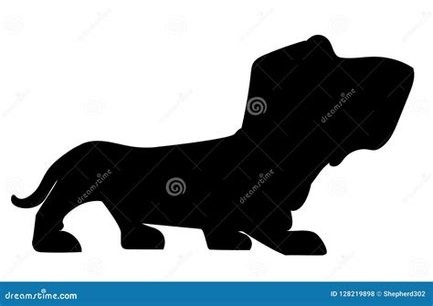 Silhouette of Basset-hound stock vector. Illustration of funny - 128219898