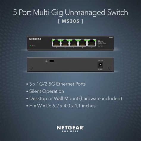 NETGEAR 5-Port Multi-Gigabit (2.5G) Ethernet Unmanaged Switch Blue Square Power