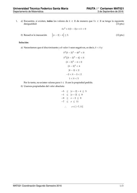 Examen 2016 Preguntas Y Respuestas PAUTA 1er Certamen MAT021