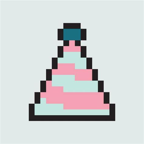 Pixel Party Hat Vector Illustration 33207642 Vector Art At Vecteezy