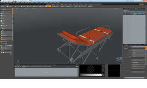 Steel Ambulance Stretcher Hospital Bed Gurney D Model Ds