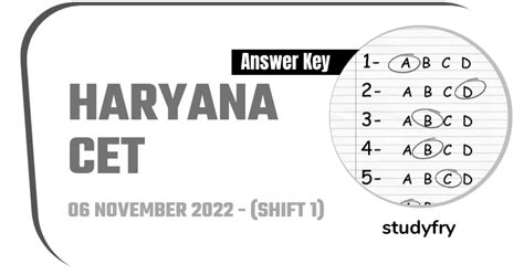 Haryana Cet Exam Paper November Shift Answer Key Studyfry