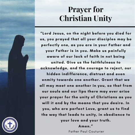 Prayer For Christian Unity The Catholic Women S League Of Canada