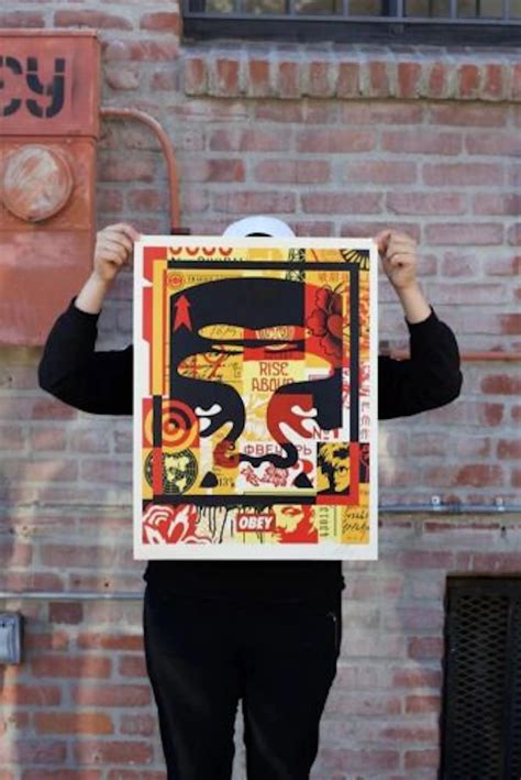 Shepard Fairey Obey Face Collage Signed Offset Lithograph Set Part