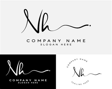 Premium Vector N H Nh Initial Letter Handwriting And Signature Logo