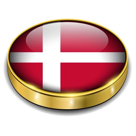 Premium Vector Denmark Denmark Flag 3d Button Vector