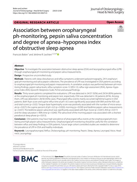 PDF Association Between Oropharyngeal Ph Monitoring Pepsin Saliva