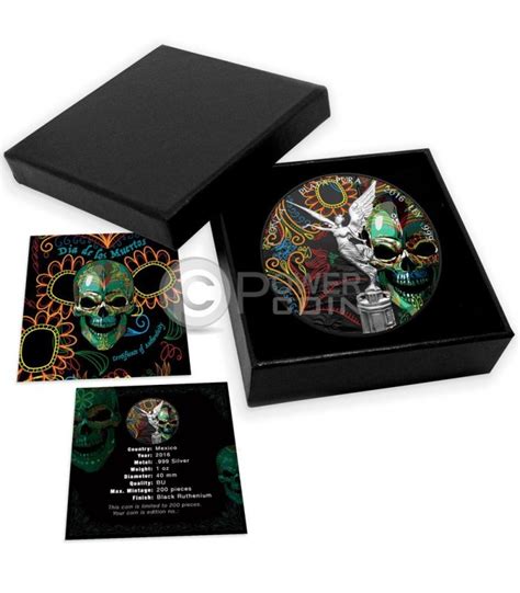 HALLOWEEN Mexican Libertad 1 Oz Moneda Plata Mexico 2016