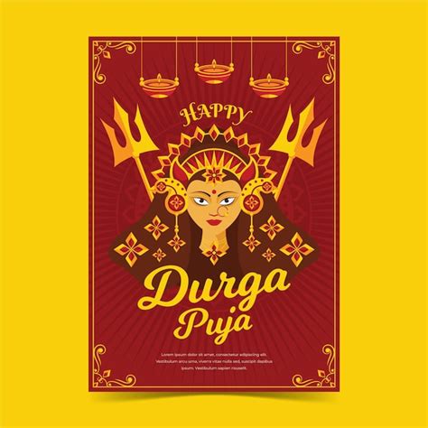 Free Vector Durga Puja Poster Template Hot Sex Picture