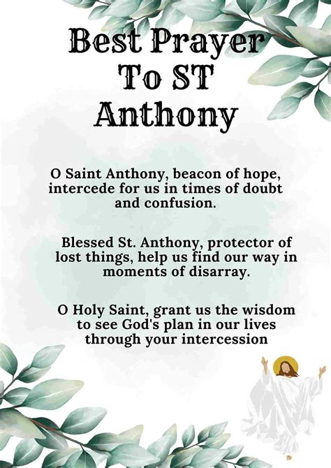 Prayer To St Anthony For Lost Items Miracle Healing