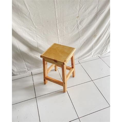 Jual Bangku Kayu Jati Belanda Minimalis 50 Cm Shopee Indonesia