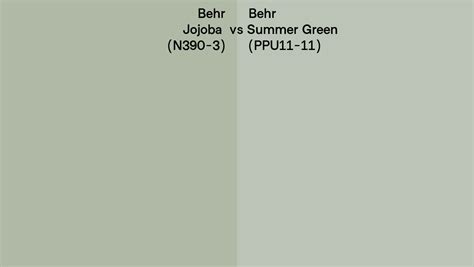 Behr Jojoba Vs Summer Green Side By Side Comparison