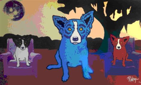 Blue Dog George Rodrigue Waiting For My Tv Dinner Weller Galleries