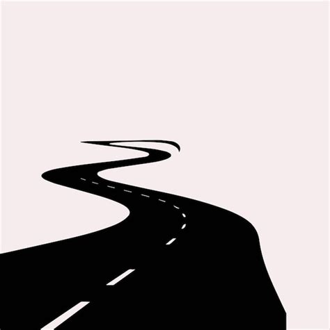 Premium Vector Road Vector Silhouette On A White Background
