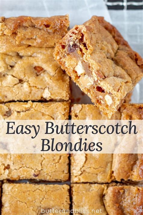 Nutty Butterscotch Blondies Small Batch Butter And Bliss Recipe