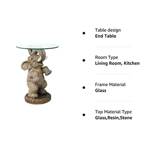 Design Toscano Good Fortune Elephant Glass Topped Table Pricepulse