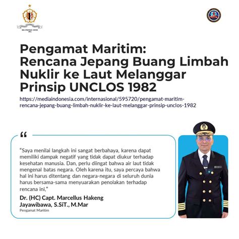 Dr Seno Sependapat Dengan Pengamat Maritim Dr Hc Capt Marcellus