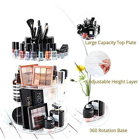 SUNFICON Rotating Makeup Organizer 360 Rotation Cosmetic Storage Holder