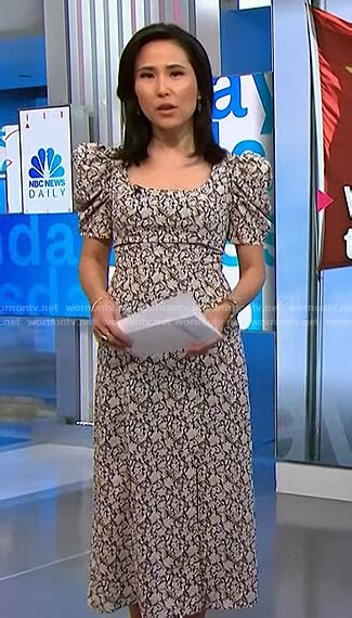 WornOnTV Vickys Black Floral Puff Sleeve Dress On NBC News Daily