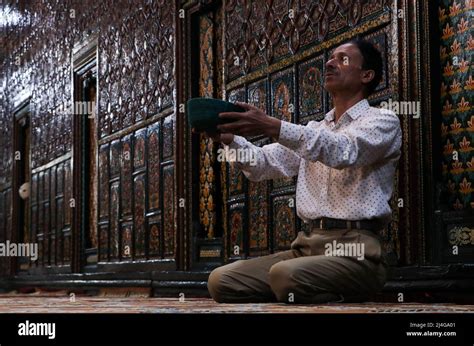 Srinagar Kashmir India Th Apr A Muslim Man Prays Inside The