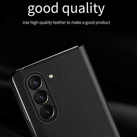 For Samsung Galaxy Z Fold 6 Pu Leather Folding Case Stylish Thin Fit Shockproof Drop Protective