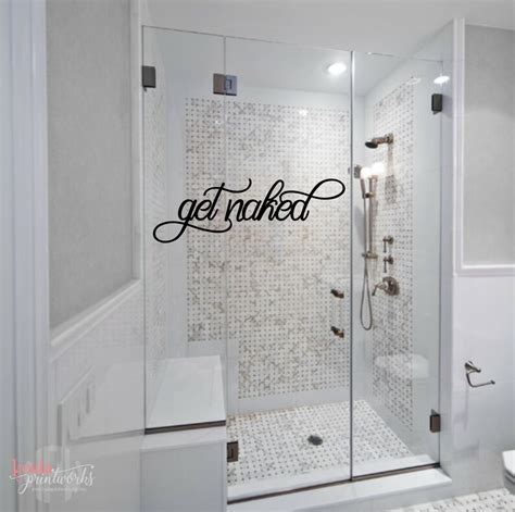 Shower Door Decal Get Naked Bathroom Decal Master Etsy