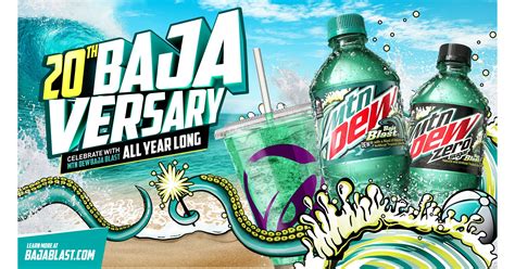 Calling All Baja Fans Mtn Dew® Baja Blast® Turns 20 And Is Now