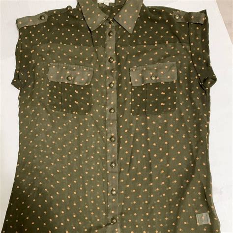 Pleione Sheer Green Polka Dot Sleeveless Top Sz Depop