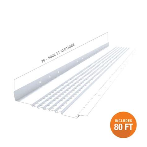 Gutter Guard By Gutterglove Ft L X In W White All Aluminum Gutter