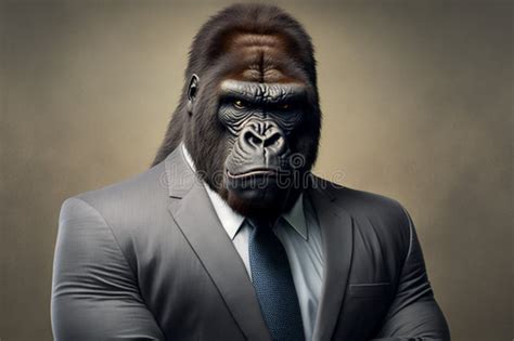 Portrait of Gorilla in a Business Suit Stock Illustration ...