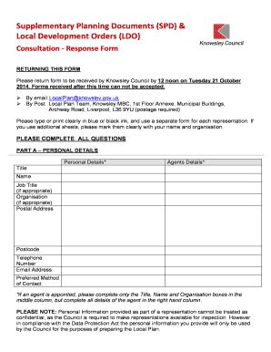 Fillable Online Supplementary Planning Documents Spd Local Development